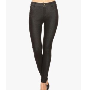 NWT YELETE Black Wash 5 Pocket Knit Stretch Jeans Sz L/XL 10 12 14